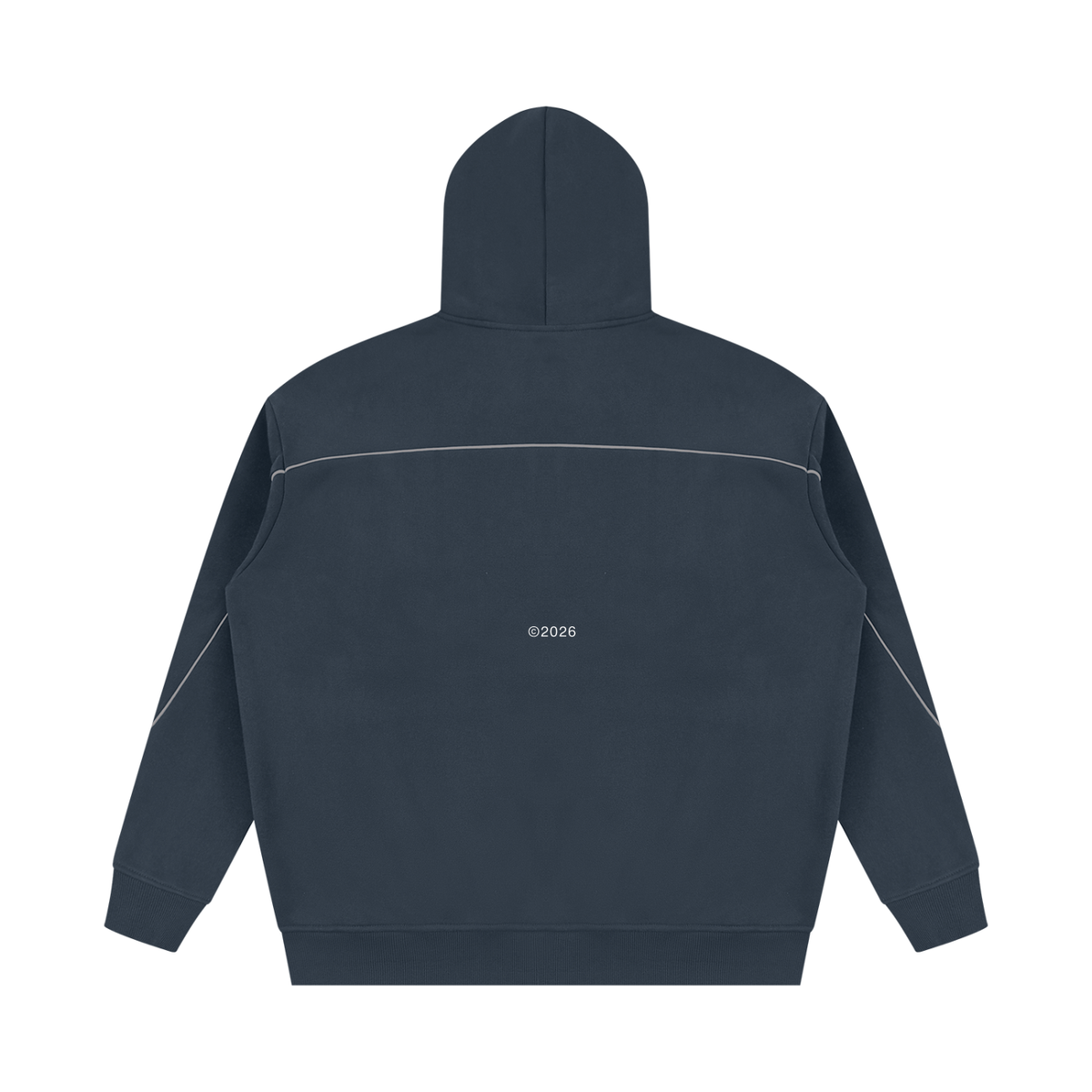 Unisex Oversized Piping Fleece Hoodie