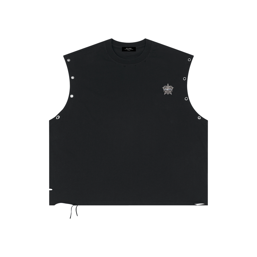 Distressed Grommet Eyelet Tank Top