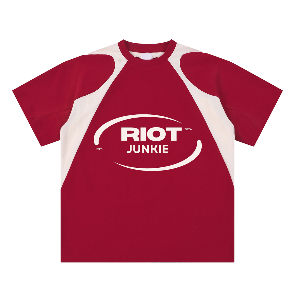 Contrast Panel Cotton T-Shirt