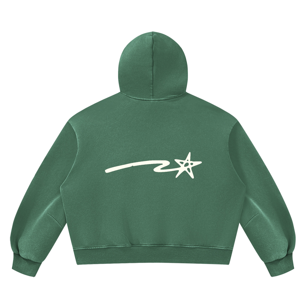 Unisex Vintage Wash Boxy Fleece Hoodie