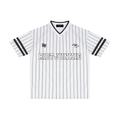 Unisex Striped Loose V-Neck T-Shirt
