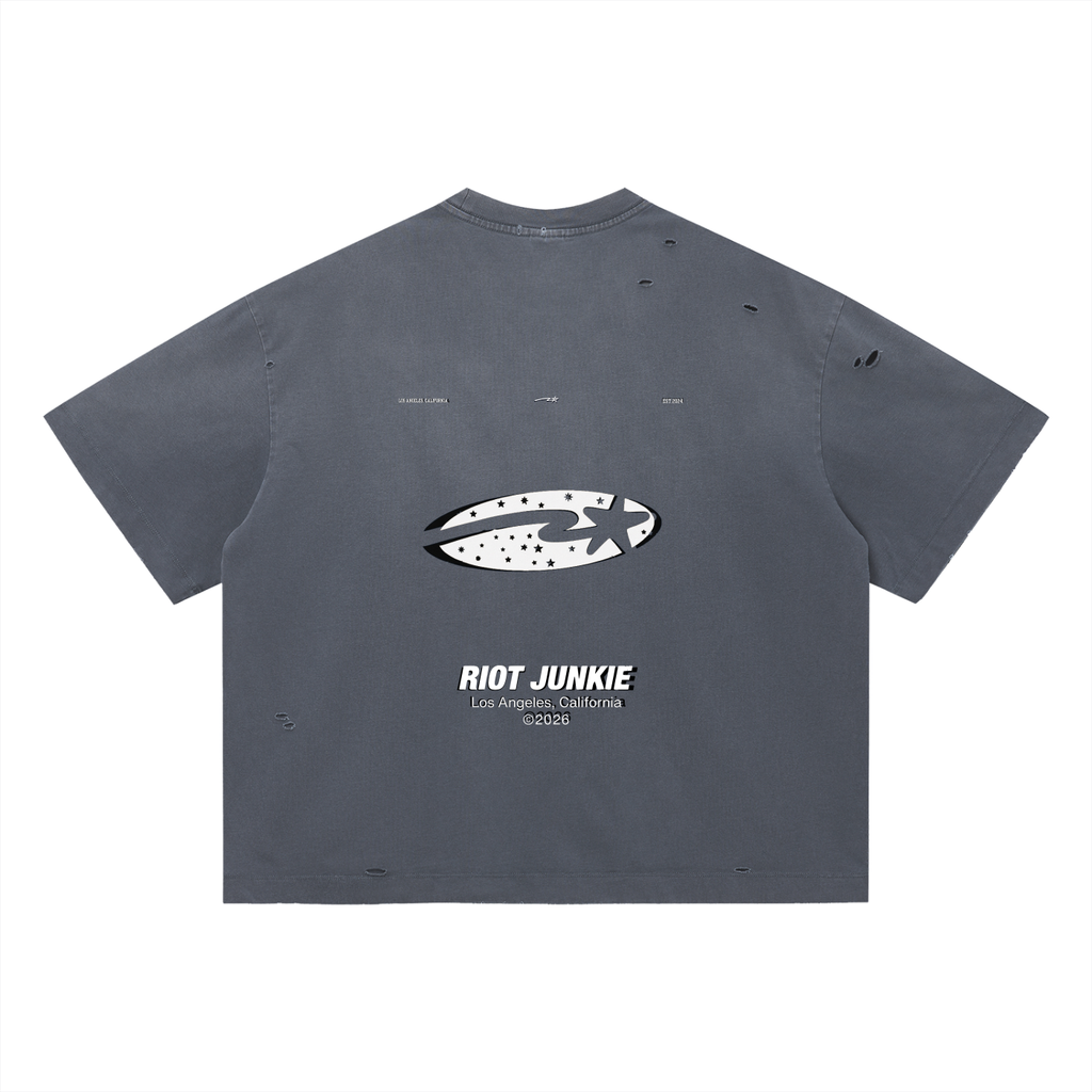Vintage Washed Distressed Boxy Oversized T-Shirt