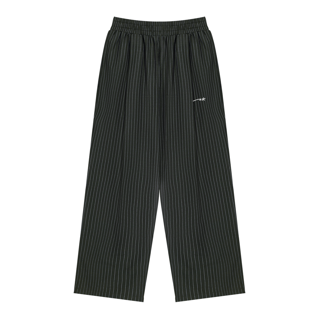 Unisex Striped Pleated Pants
