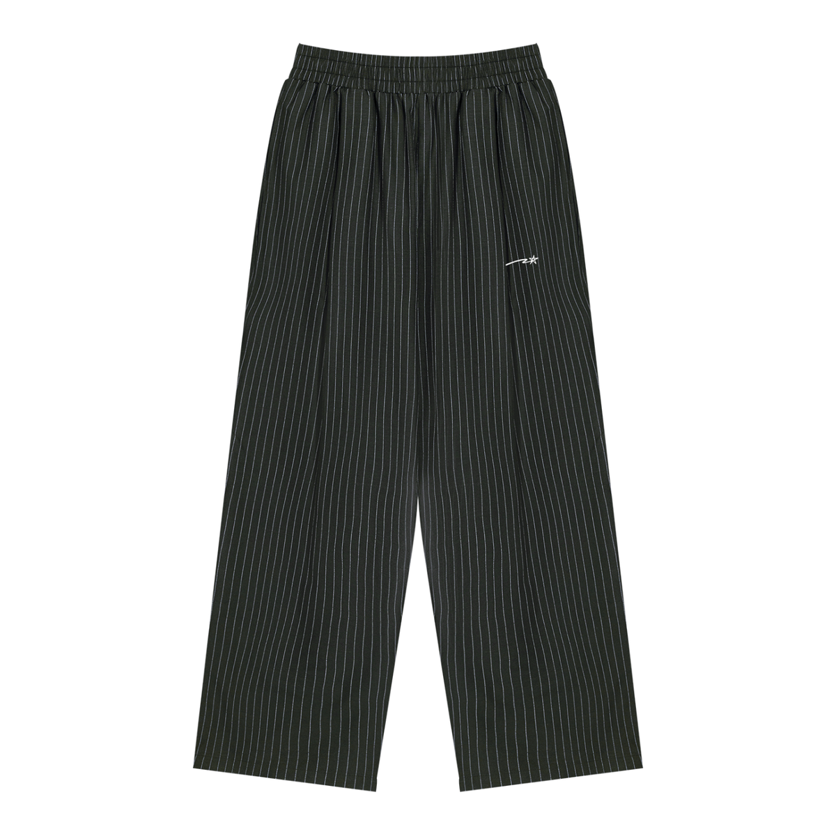 Unisex Striped Pleated Pants