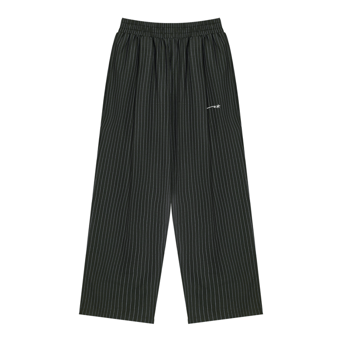 Unisex Striped Pleated Pants