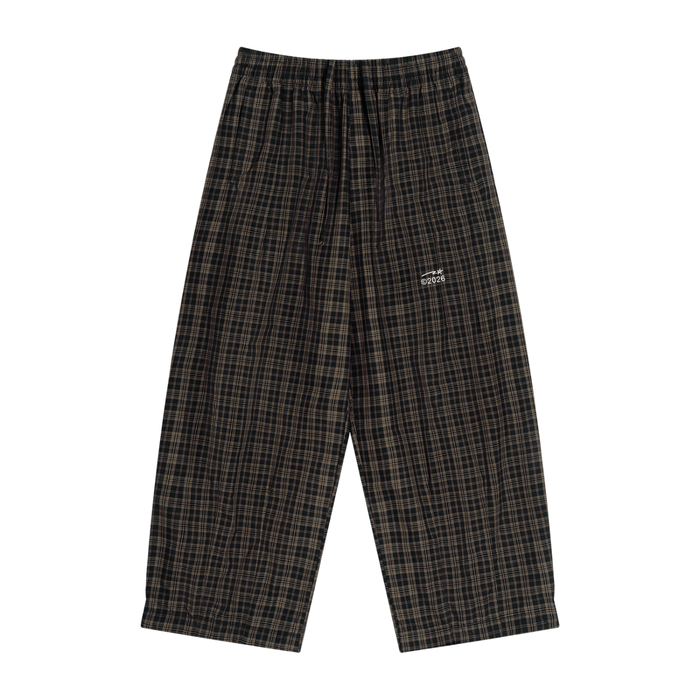 Unisex Plaid Wide Leg Pants