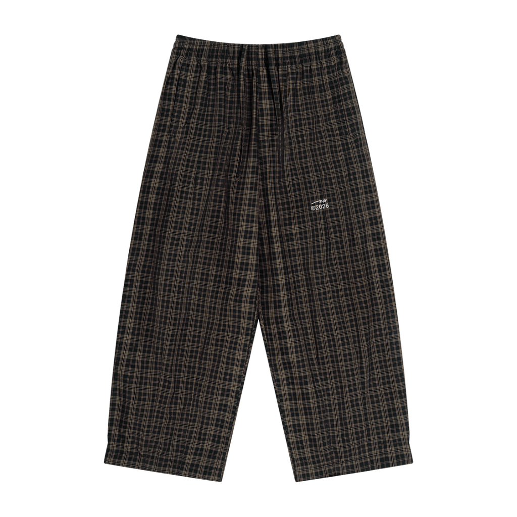 Unisex Plaid Wide Leg Pants