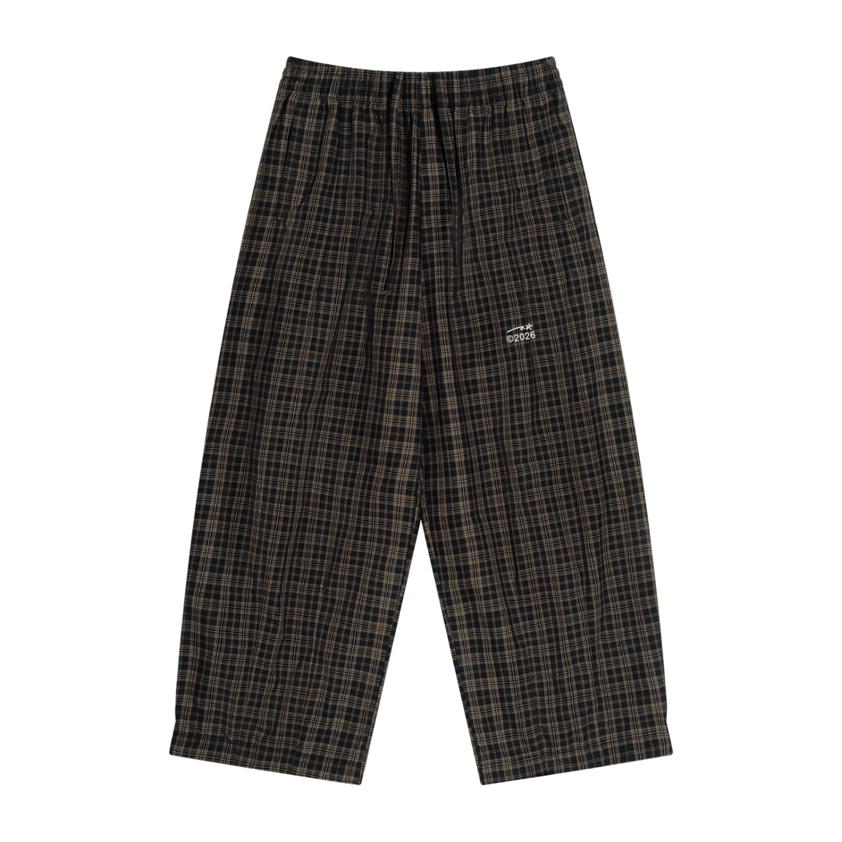 Unisex Plaid Wide Leg Pants