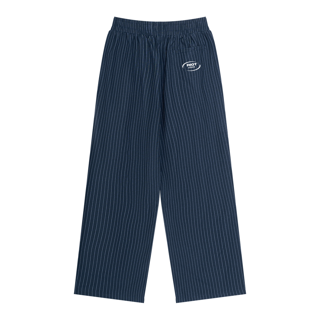 Unisex Striped Pleated Pants