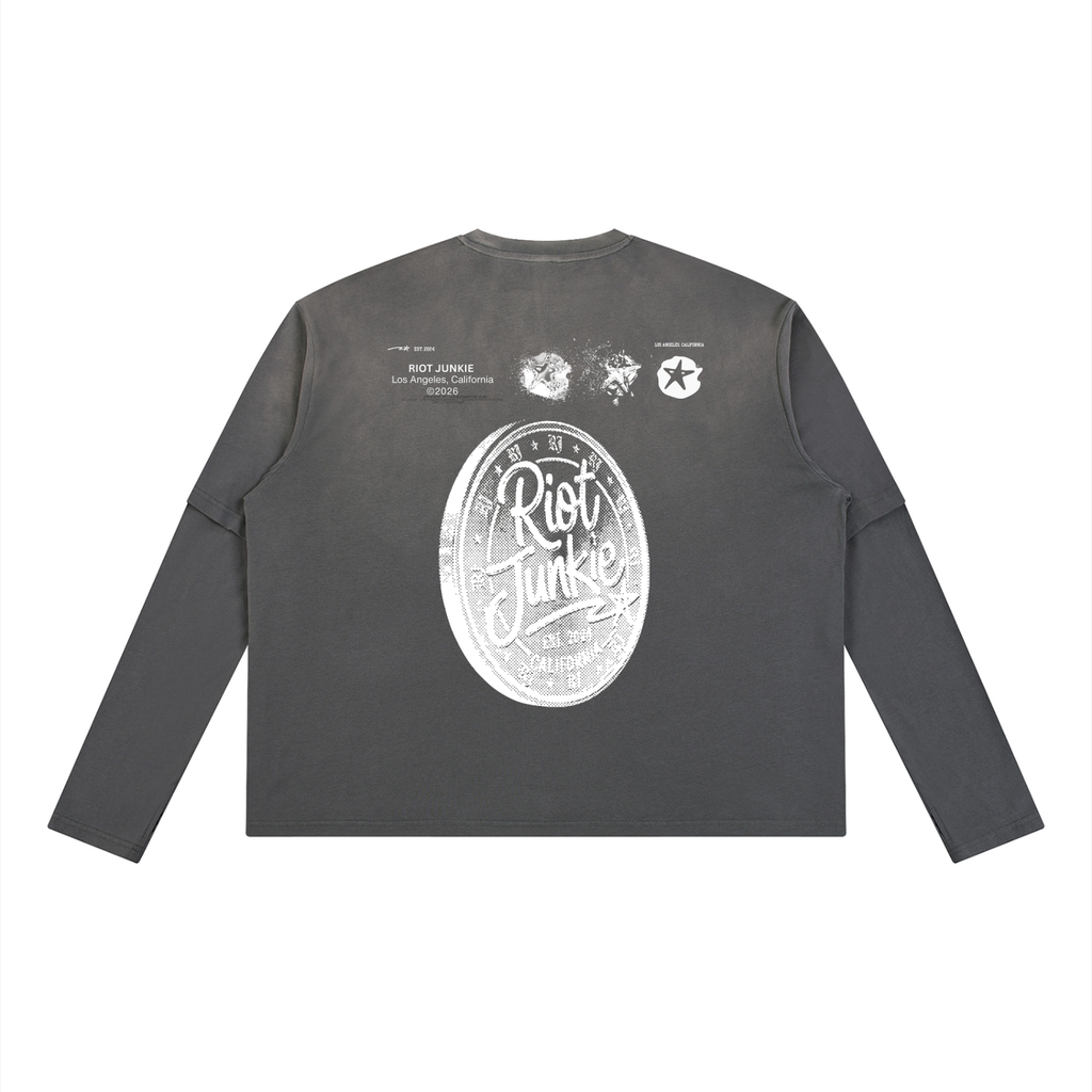 Unisex Vintage Wash Layered T-Shirt