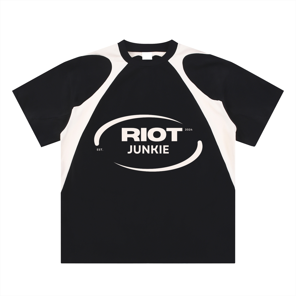 Contrast Panel Cotton T-Shirt