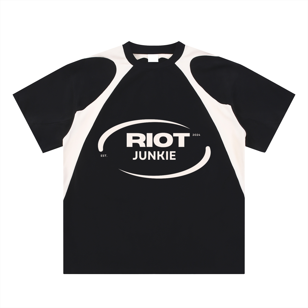 Contrast Panel Cotton T-Shirt