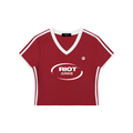 Women's V-Neck Ringer Crop T-Shirt