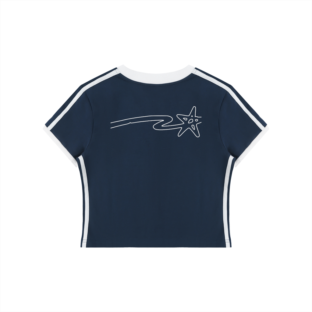 Women's V-Neck Ringer Crop T-Shirt