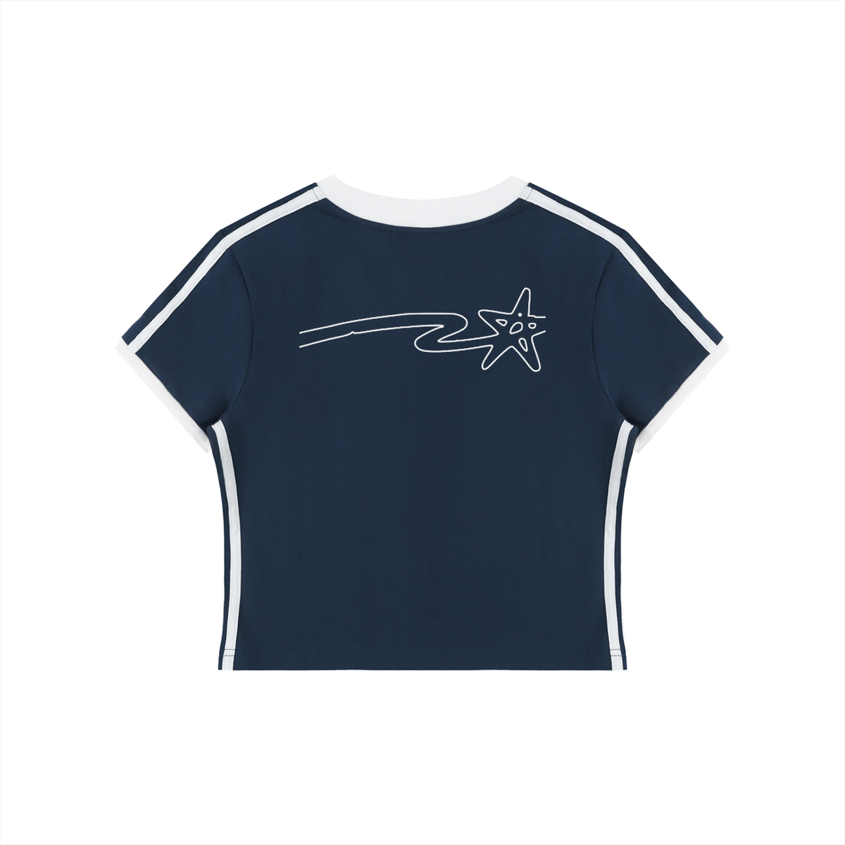 Women's V-Neck Ringer Crop T-Shirt