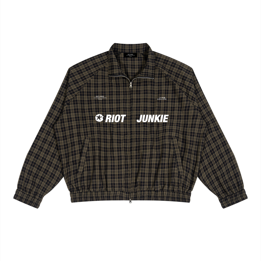 Unisex Plaid Full-Zip Track Jacket
