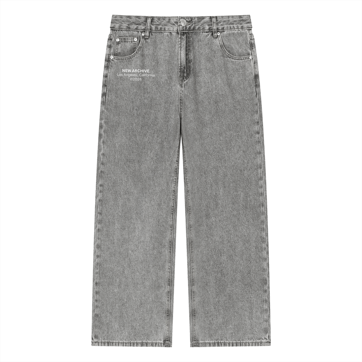 Unisex Vintage Wash Straight Leg Jeans