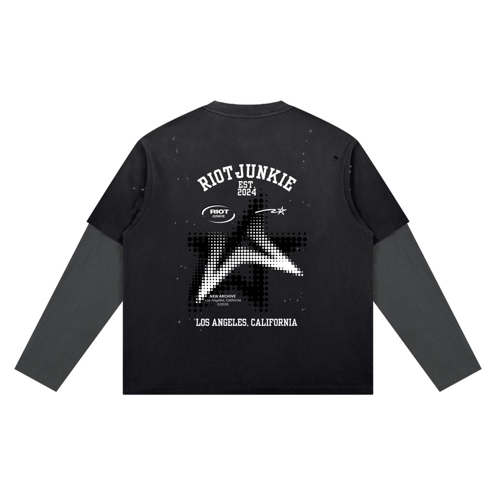 Unisex Vintage Wash Distressed Layer T-Shirt