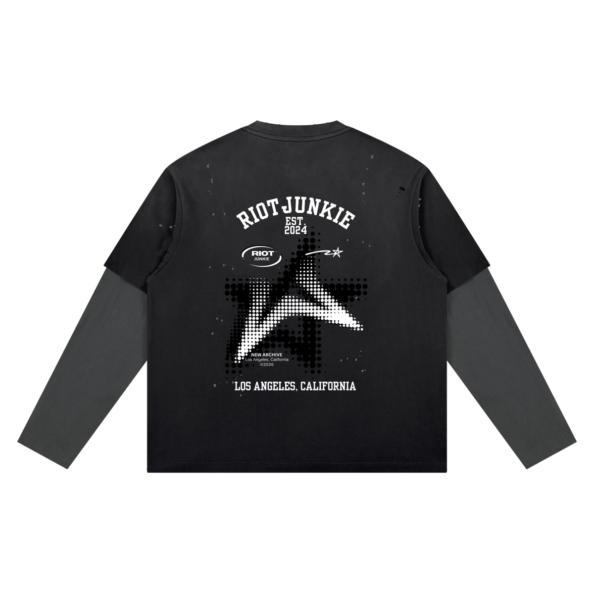 Unisex Vintage Wash Distressed Layer T-Shirt