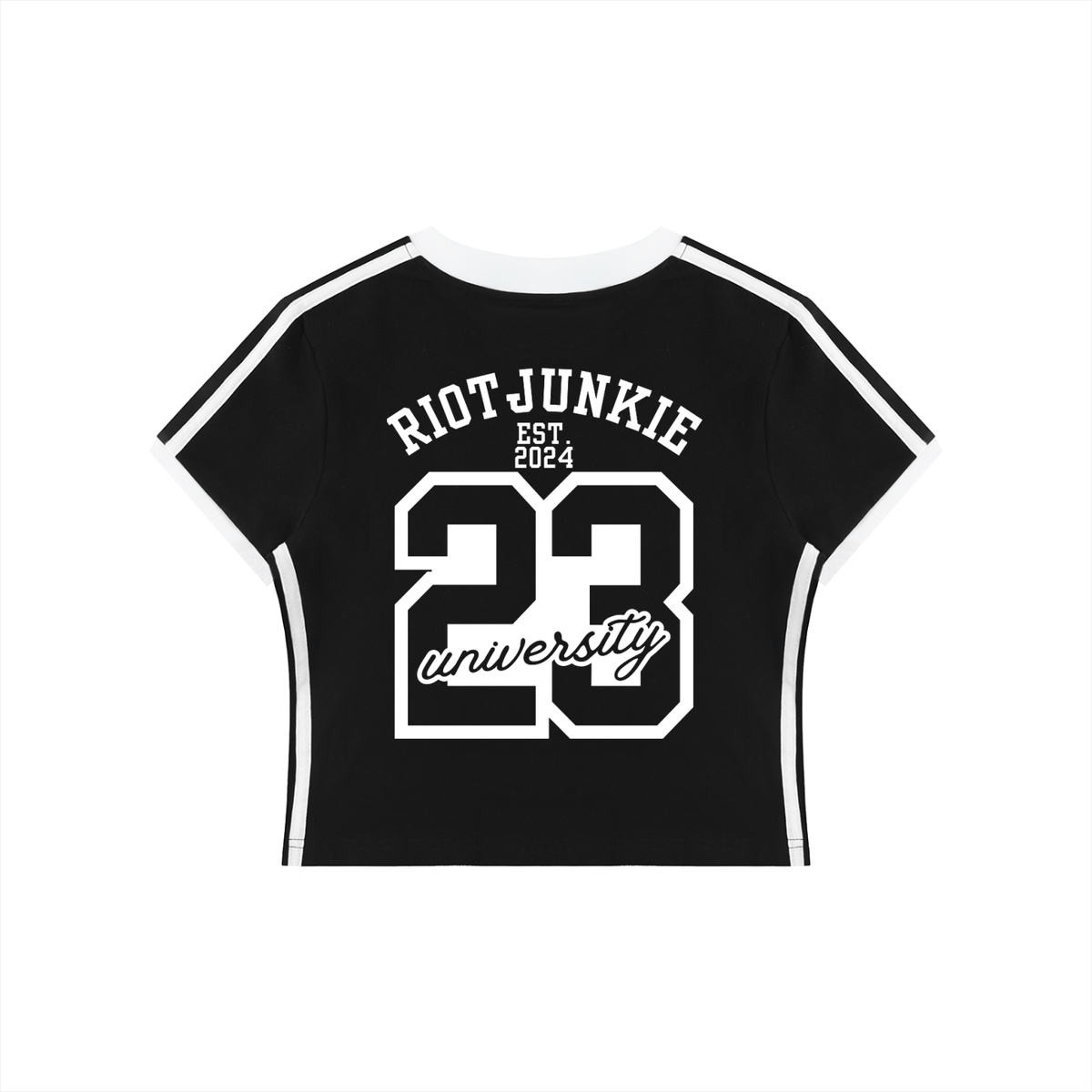 Women's V-Neck Ringer Crop T-Shirt