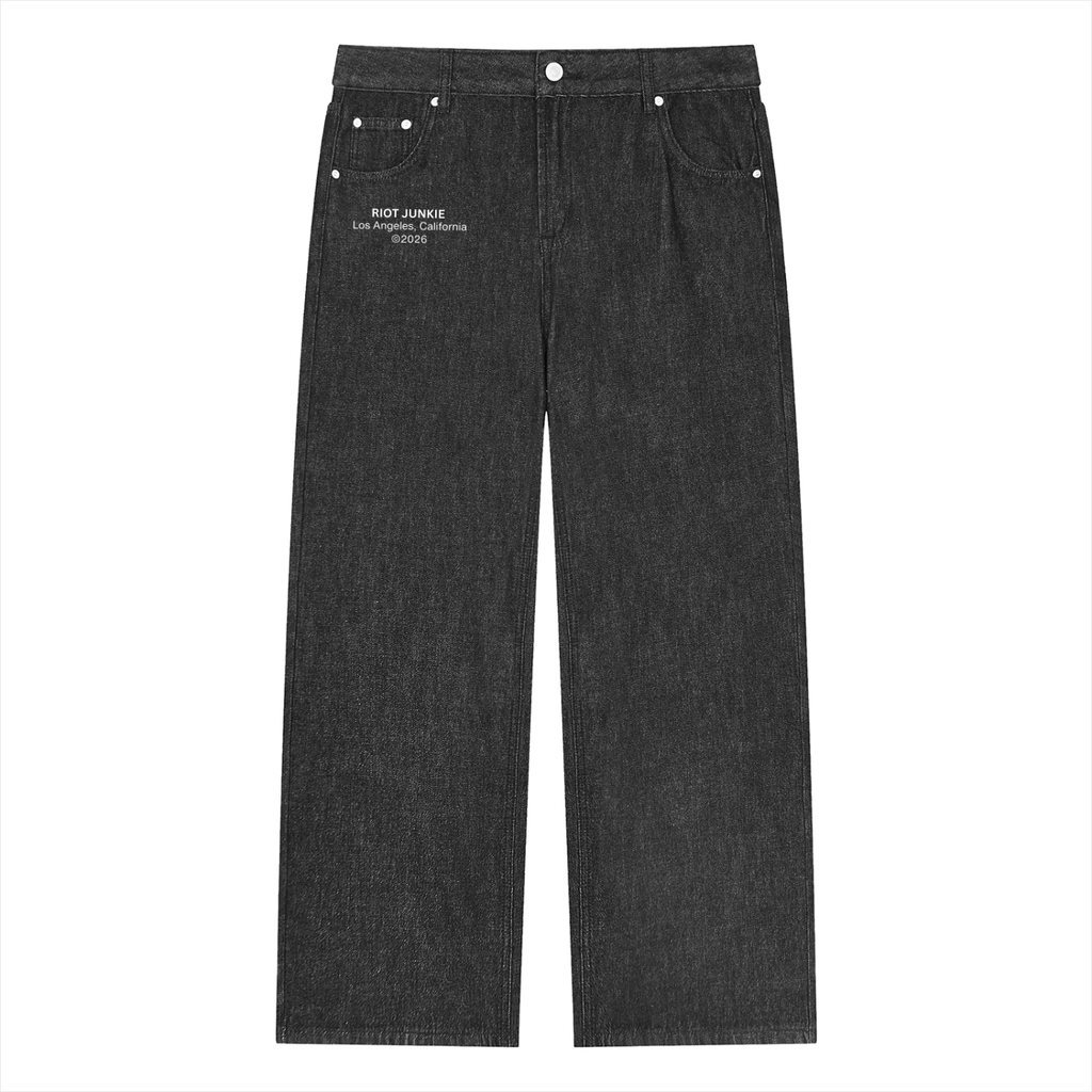 Unisex Vintage Wash Straight Leg Jeans