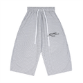 Unisex Plaid Loose Capri Shorts