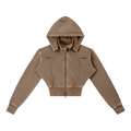 Vintage Washed Cropped Fleece Hoodie