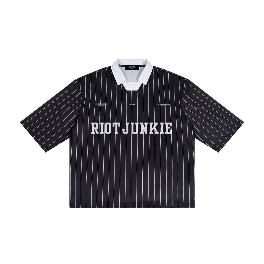 Unisex Pinstripe Collared Soccer Jersey