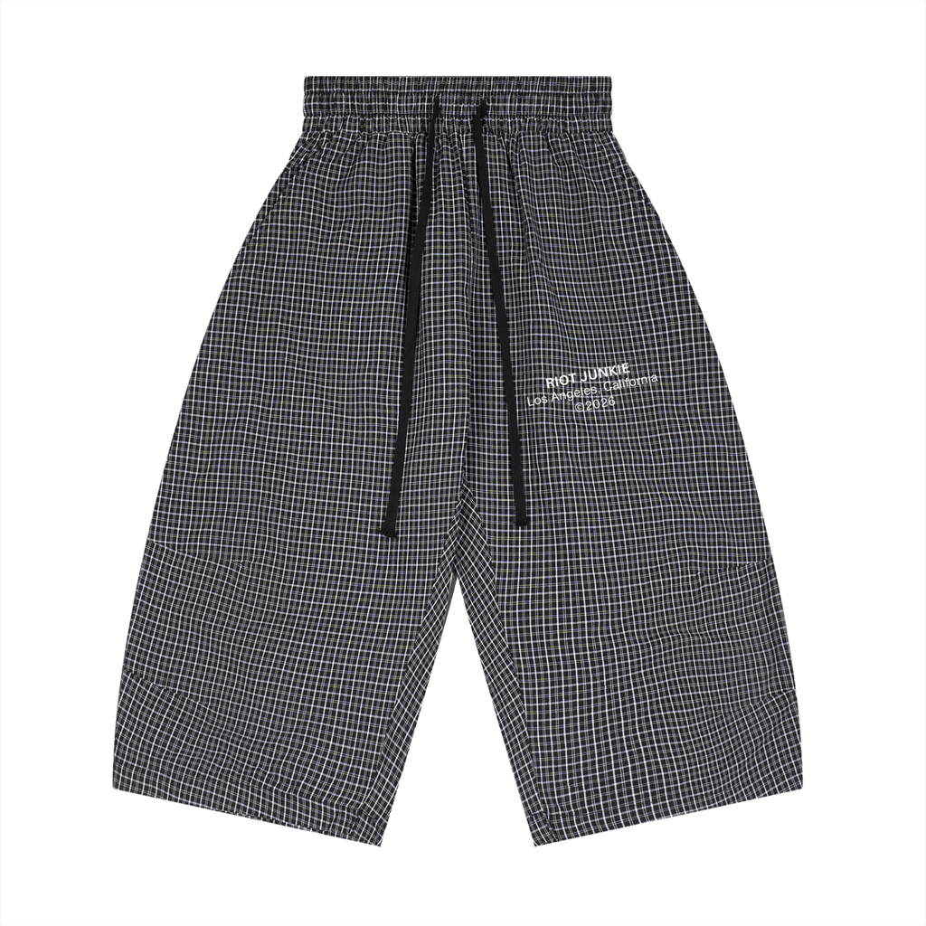 Unisex Plaid Loose Capri Shorts