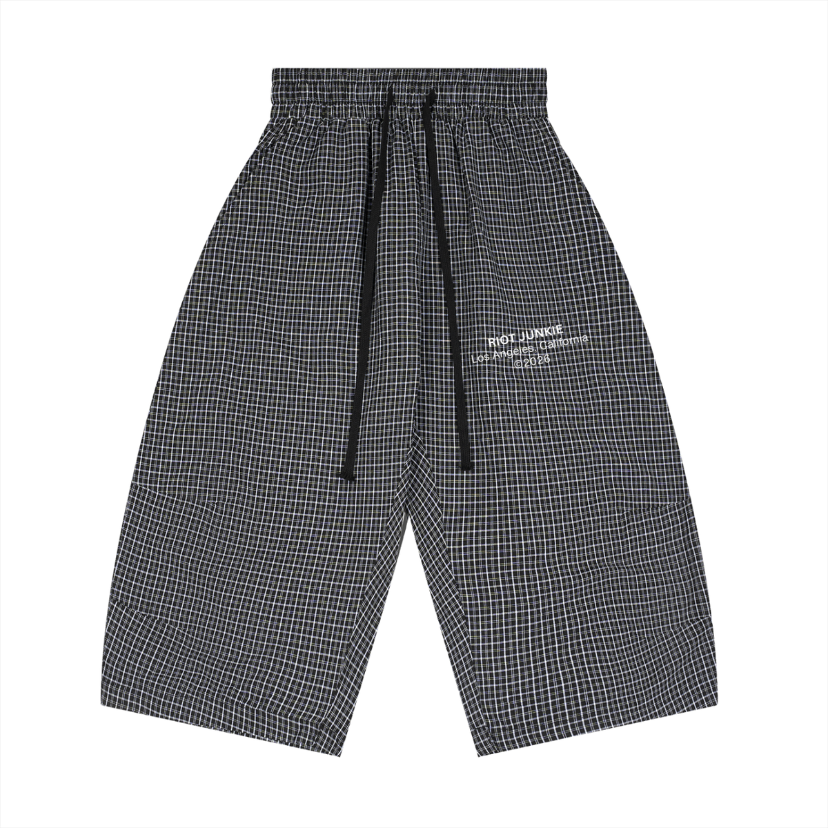Unisex Plaid Loose Capri Shorts