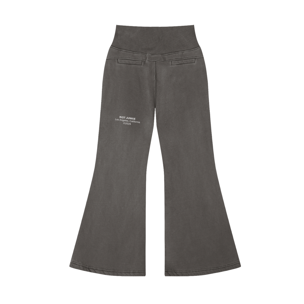 Vintage Washed Flared Fleece Pants