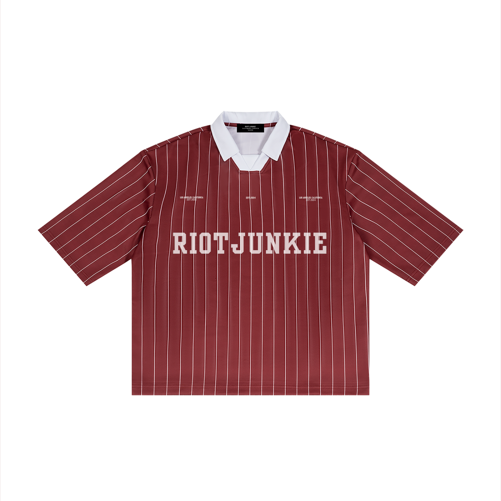 Unisex Pinstripe Collared Soccer Jersey
