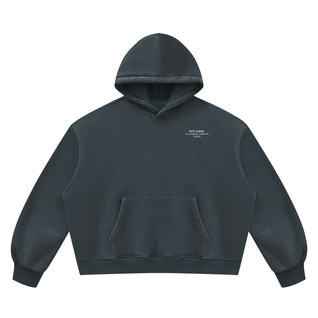 Unisex Vintage Wash Boxy Fleece Hoodie