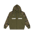 Unisex Camo-Splice Raglan Zip Hoodie