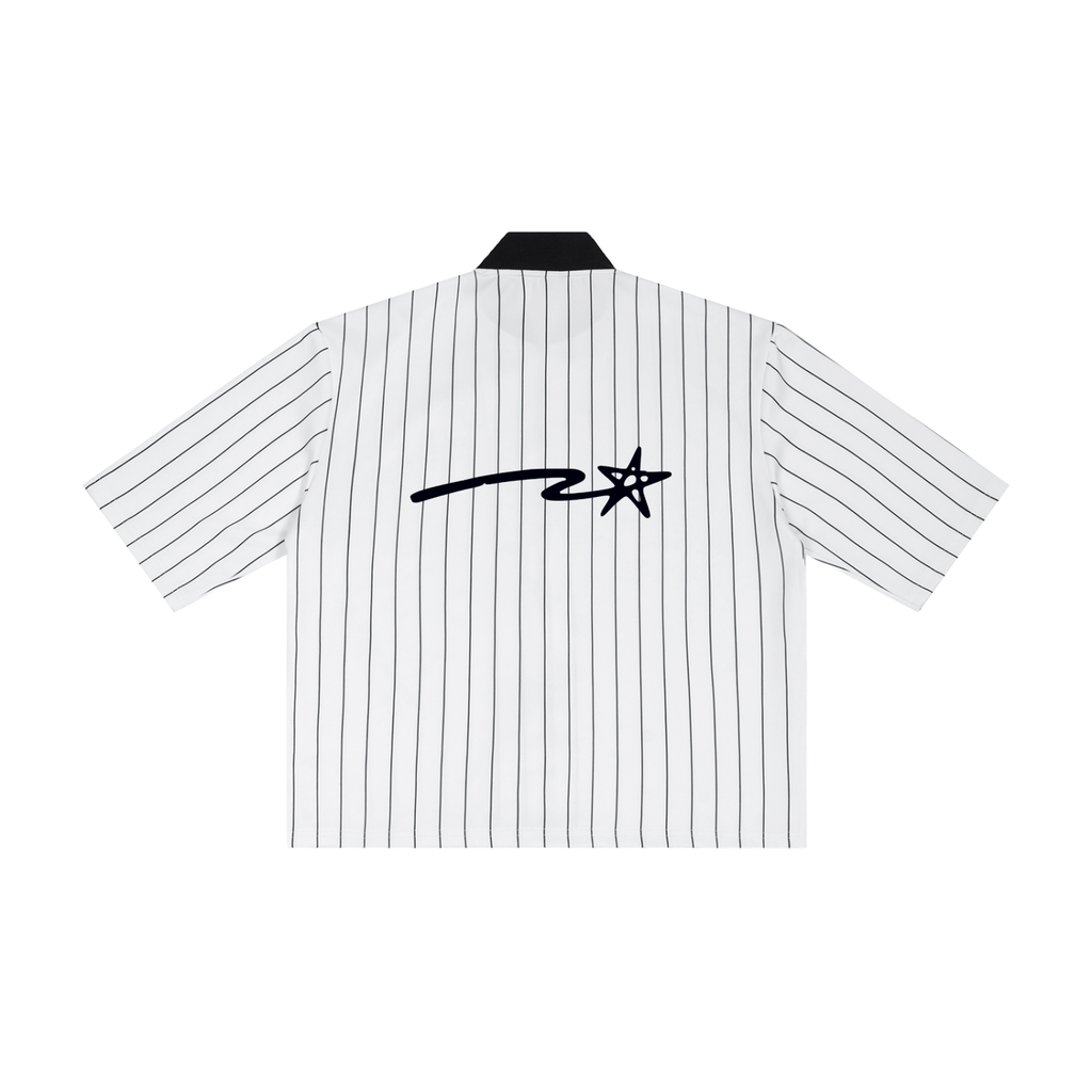 Unisex Striped Full-Zip Baseball Jersey