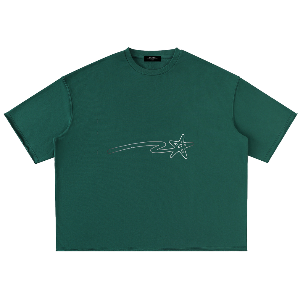 Washed Rolled Hem Half Sleeve T-Shirt
