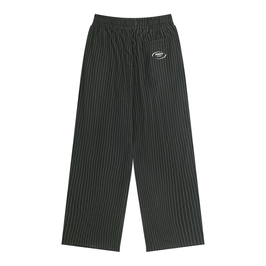 Unisex Striped Pleated Pants