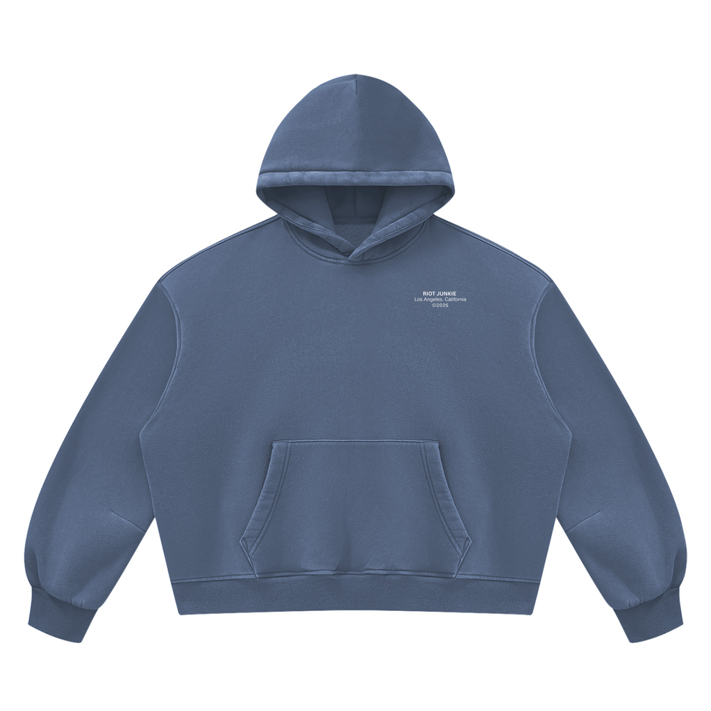 Unisex Vintage Wash Boxy Fleece Hoodie