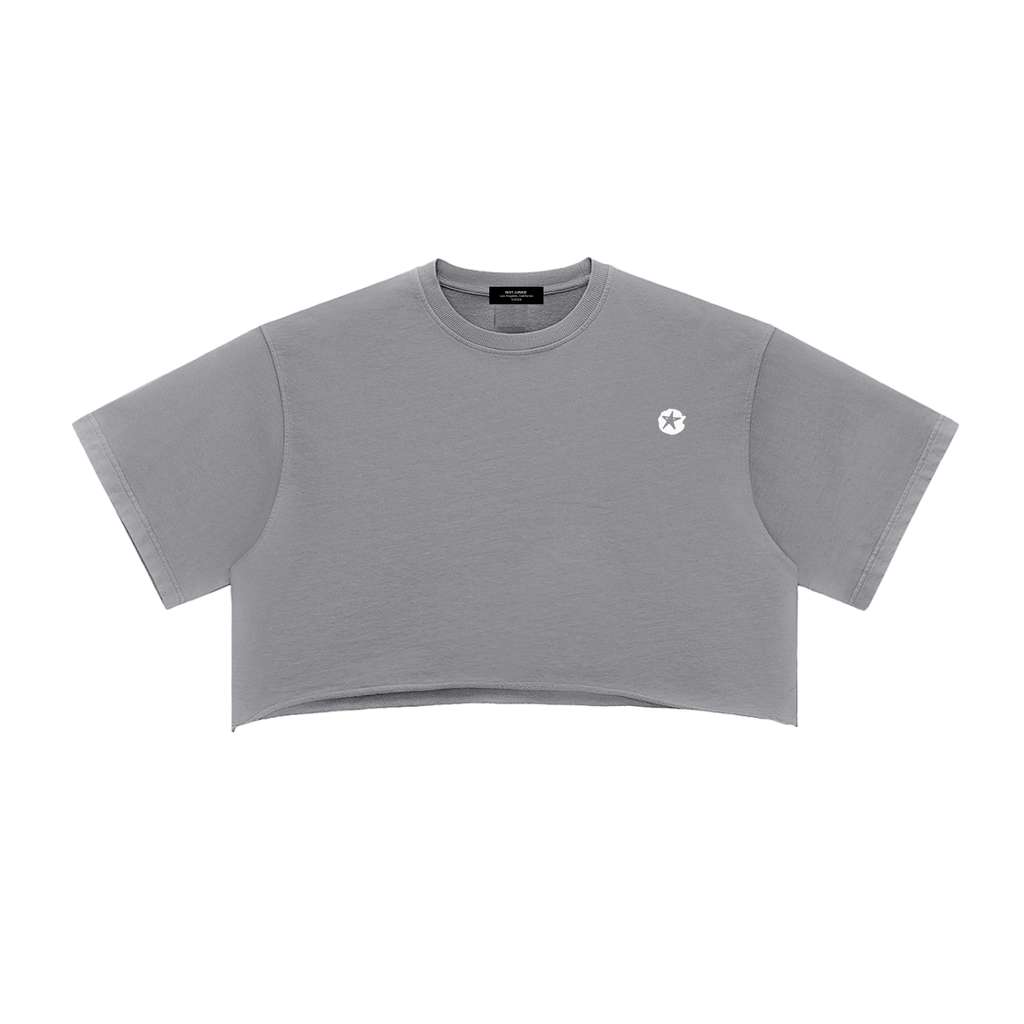 Snow Washed Raw Edge Crop Top