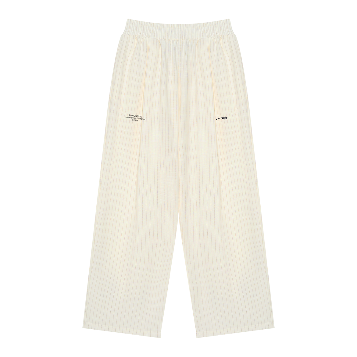 Unisex Striped Pleated Pants
