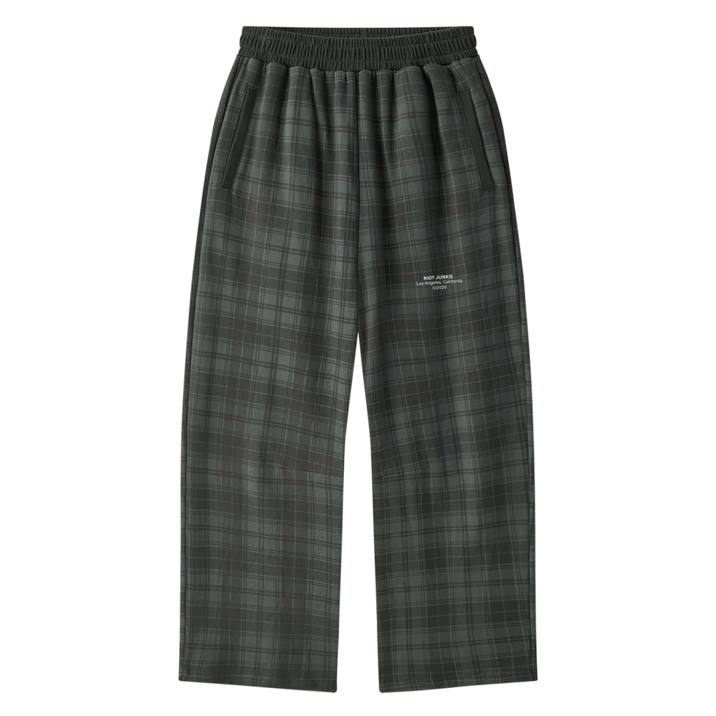 Unisex Plaid Straight Leg Pants