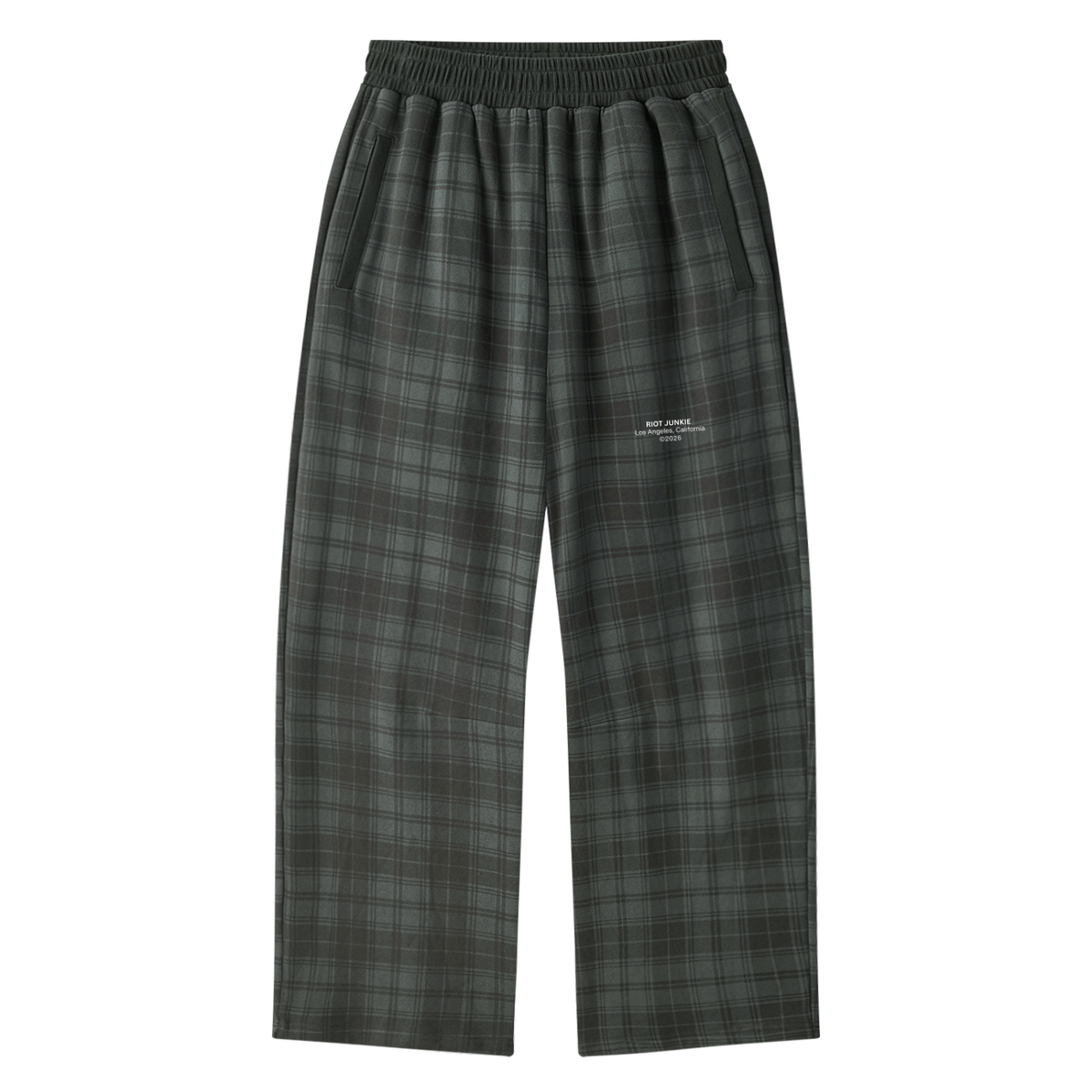 Unisex Plaid Straight Leg Pants