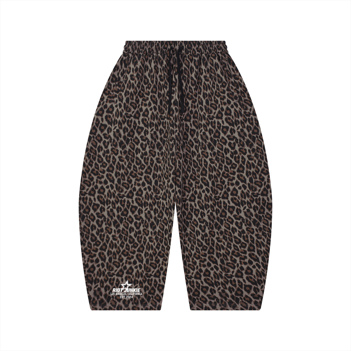 Unisex Leopard Barrel Leg Sweatpants