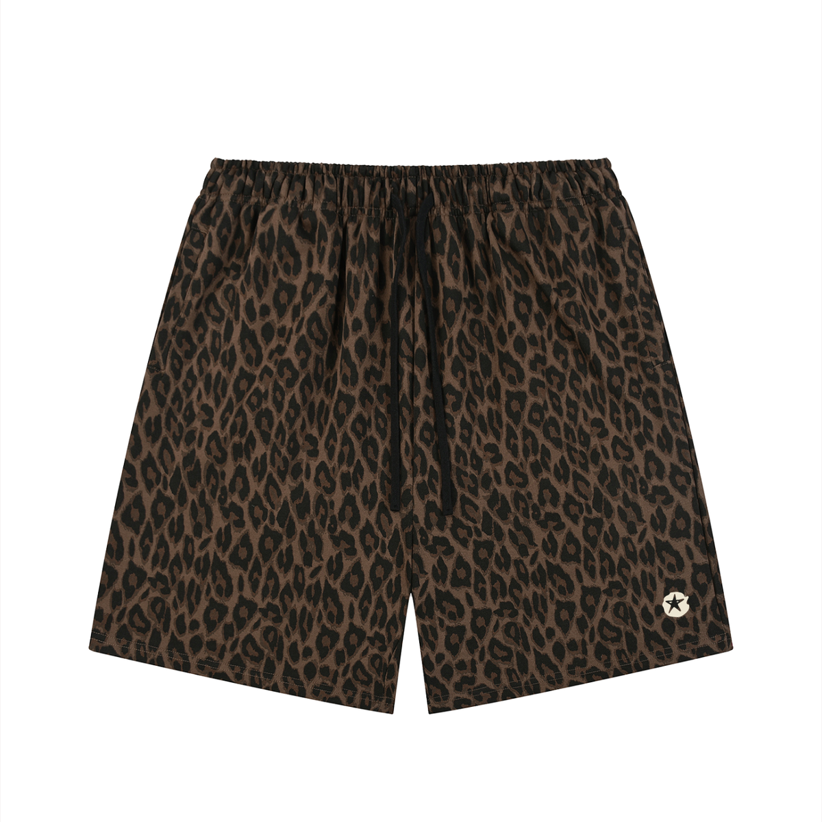 Unisex Heavyweight Leopard Drawstring Shorts