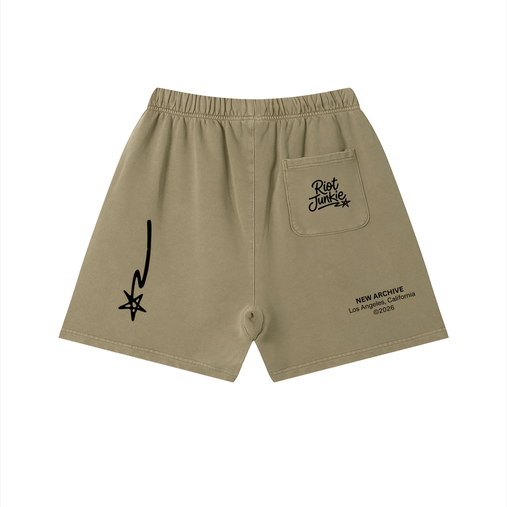 Unisex Vintage Wash Cotton Shorts