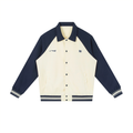 Contrast Raglan Sleeve Baseball Jacket