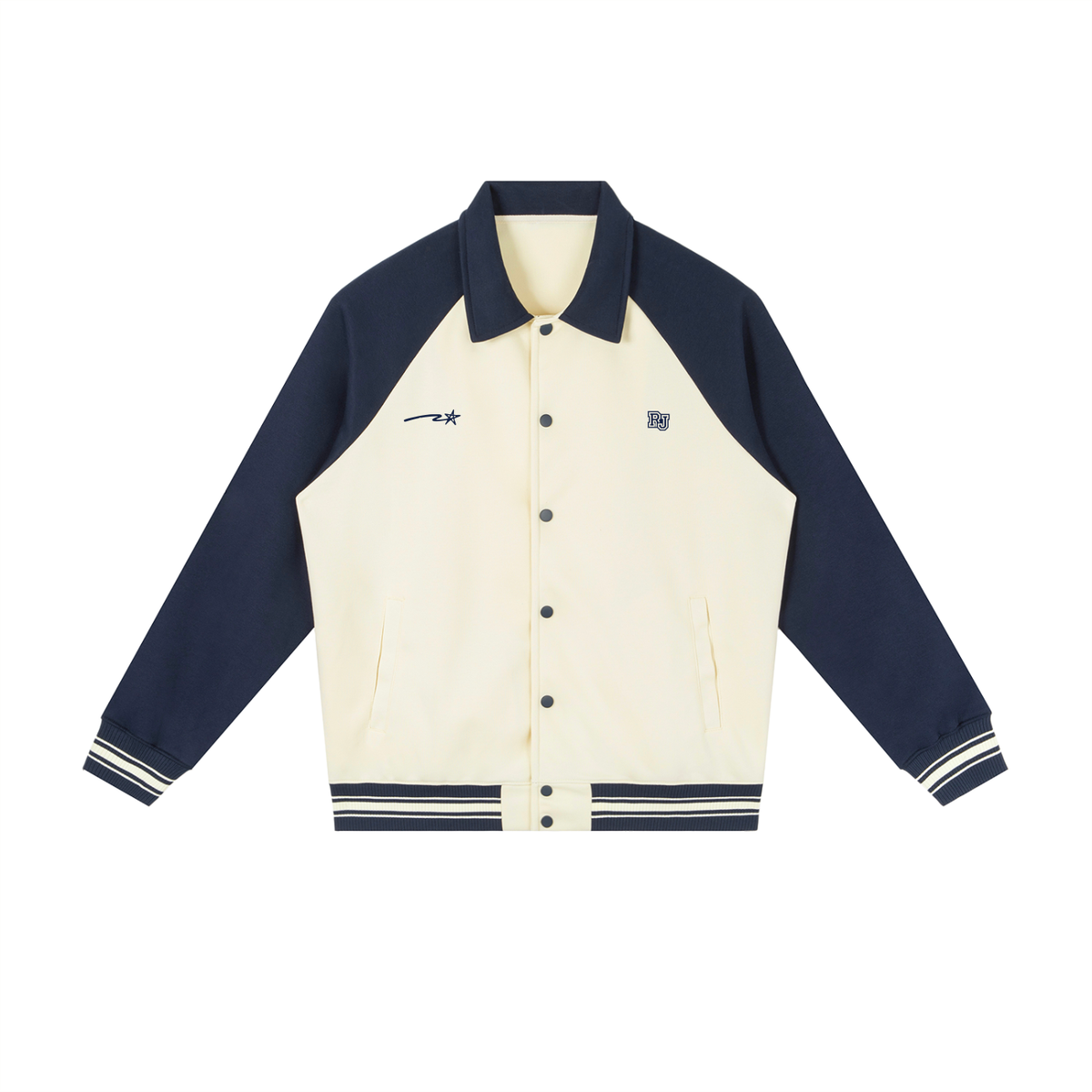 Contrast Raglan Sleeve Baseball Jacket