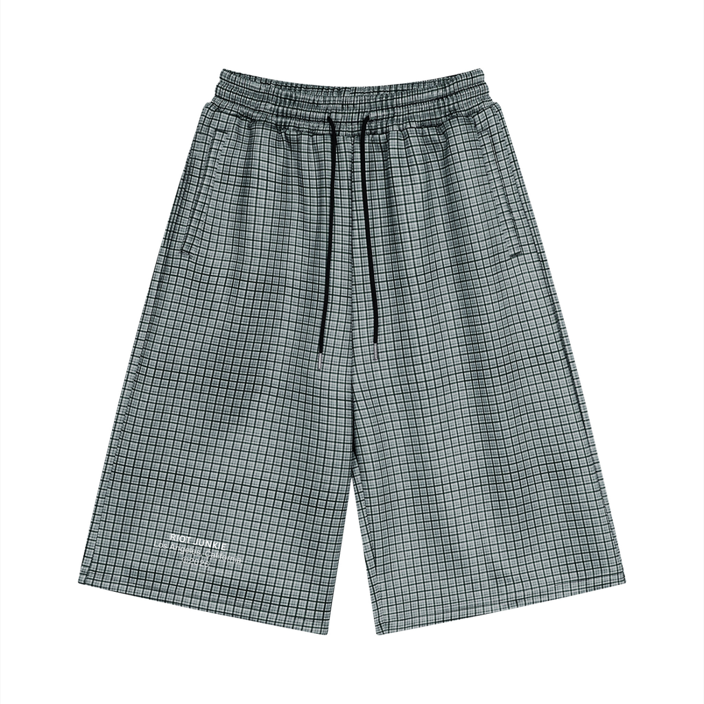 Unisex Plaid Drawstring Shorts