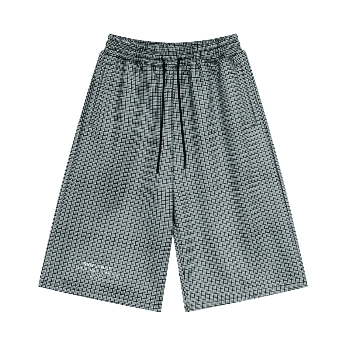 Unisex Plaid Drawstring Shorts