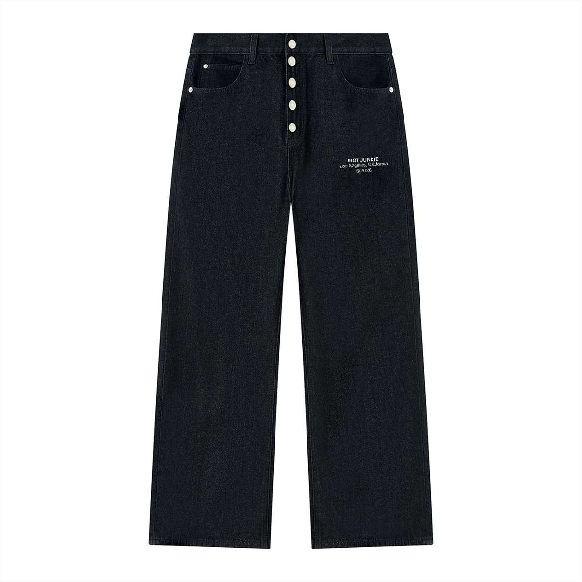 Men's Vintage Wash Wide Leg Denim Jeans